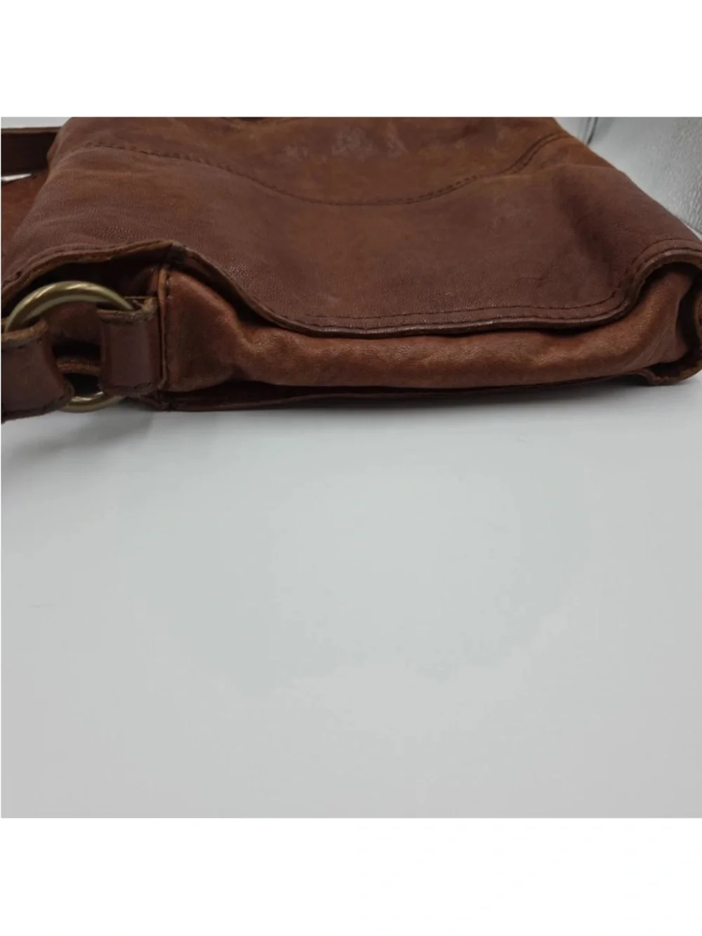 Lucky Brand Mini Abbey Road Crossbody Brown Italian Leather Bag